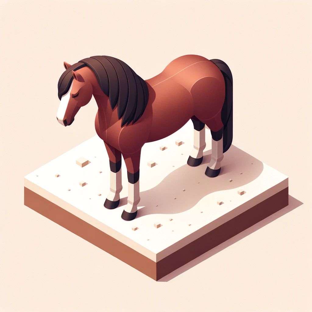 a horse, isometric art
